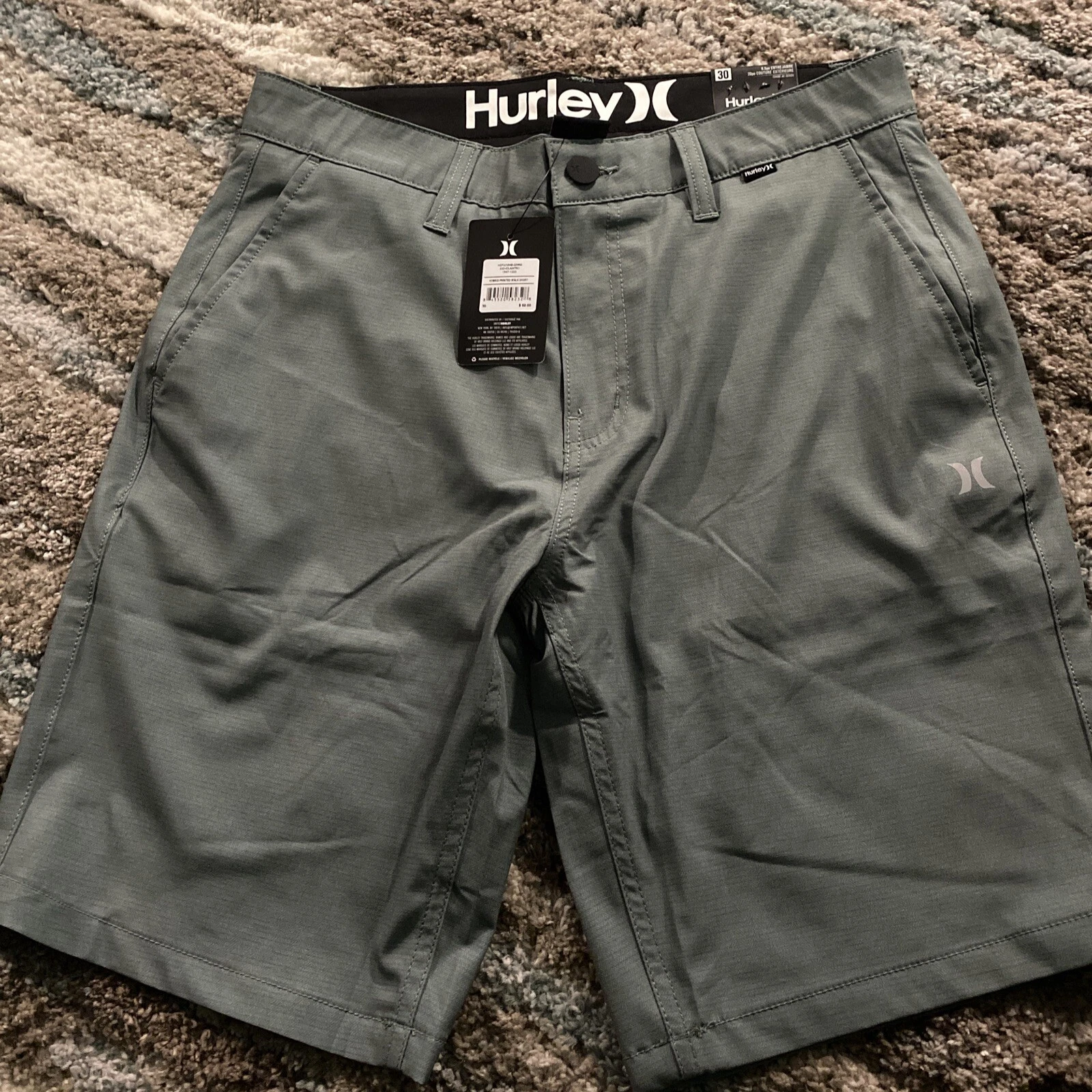 Hurley Men's Hybrid Walkshort Quick Dry cilantro Size 30 New Nwt $60 new