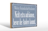 Holzschild Spruch 30X20 Cm Wahre Freundschaft Bedeutet Deko Schild Wooden Sign