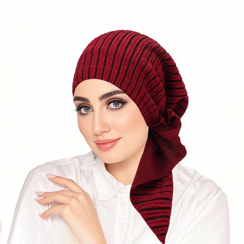 Muslim Women Hijab Hats Turban Head Cover Caps Bonnet Elastic Cancer Chemo Cap - Picture 18 of 24