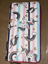 Rave Rainbow  Unicorn Unisus Zip Wallet Clutch For Girls