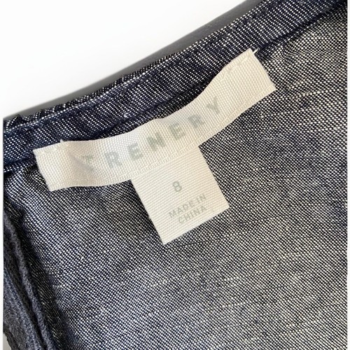 Trenery Denim Look Linen Blend Shirt Dress Size 8 Blue Loose Casual Outfit - Picture 3 of 5
