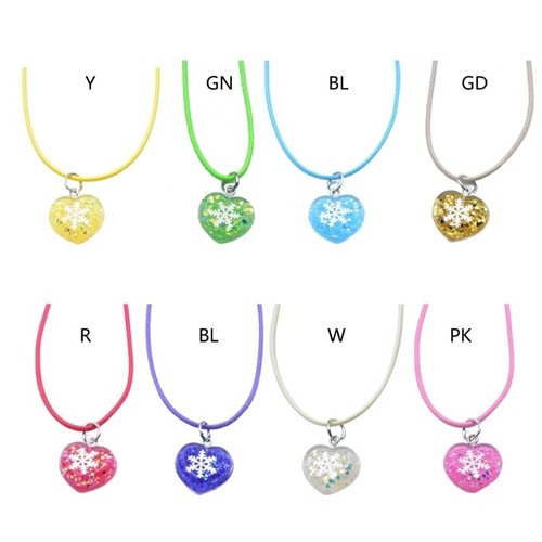 Sequins Heart Snowflake Necklace Fashion Simple Clavicle Chain Women Girls - Picture 2 of 16