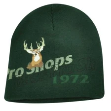 Hat Beanie Skully Knit Bass Pro Shops Hunting Fishing Camping Outdoor Deer Green