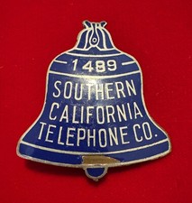 Antique or Vintage Southern California Telephone Company Badge Irvine Jachens SF