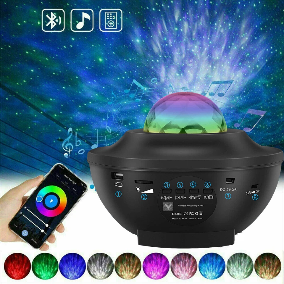 LED Nachtlicht Sternenhimmel Lampe Projektor Bluetooth Galaxy Musik Starry Stern - Bild 2 von 4