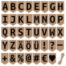 DIY Buchstaben Wimpelkette Girlande Kette Ihr Namen oder Schriftzug Kraftpapier