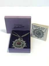 Stanhome Zodiac Pendant Mark Heister Pewter Rustic Brown Stone Hippie Boho READ