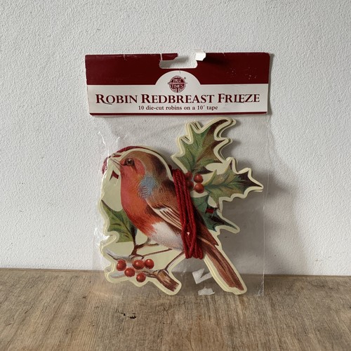 Vintage Past Times Frieze Paper Garland Robin Red Breast Brand New Sealed Rare - Picture 11 of 12