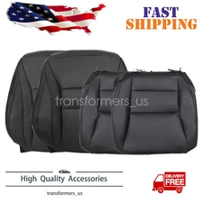 For Honda Accord 2013-17 Driver Passenger Bottom Top Perforated Seat Cover Black