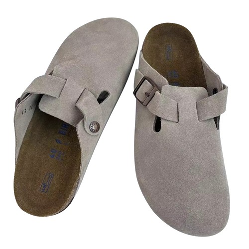 Birkenstock Boston Suede Soft Leather Taupe Women Shoes Narrow Classic 6-8sizeф - Picture 17 of 19