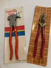 New 11"  Fencing Pliers & 10-1/4"  Linemans Pliers w/ Side-Cutting Edges set
