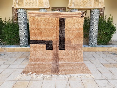 Moroccan Rug 9'6x6'10Ft Berber Beni Ourain Rug, Carpet handmade Beni Ourain Wool - Bild 2 von 12