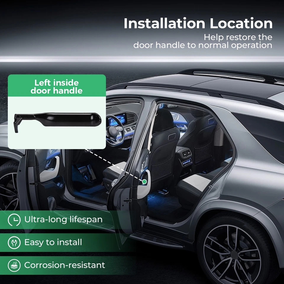 Black Textured Front or Rear LH Interior Door Handle for Ford F-250 F350 F800 Foto 3 de 4