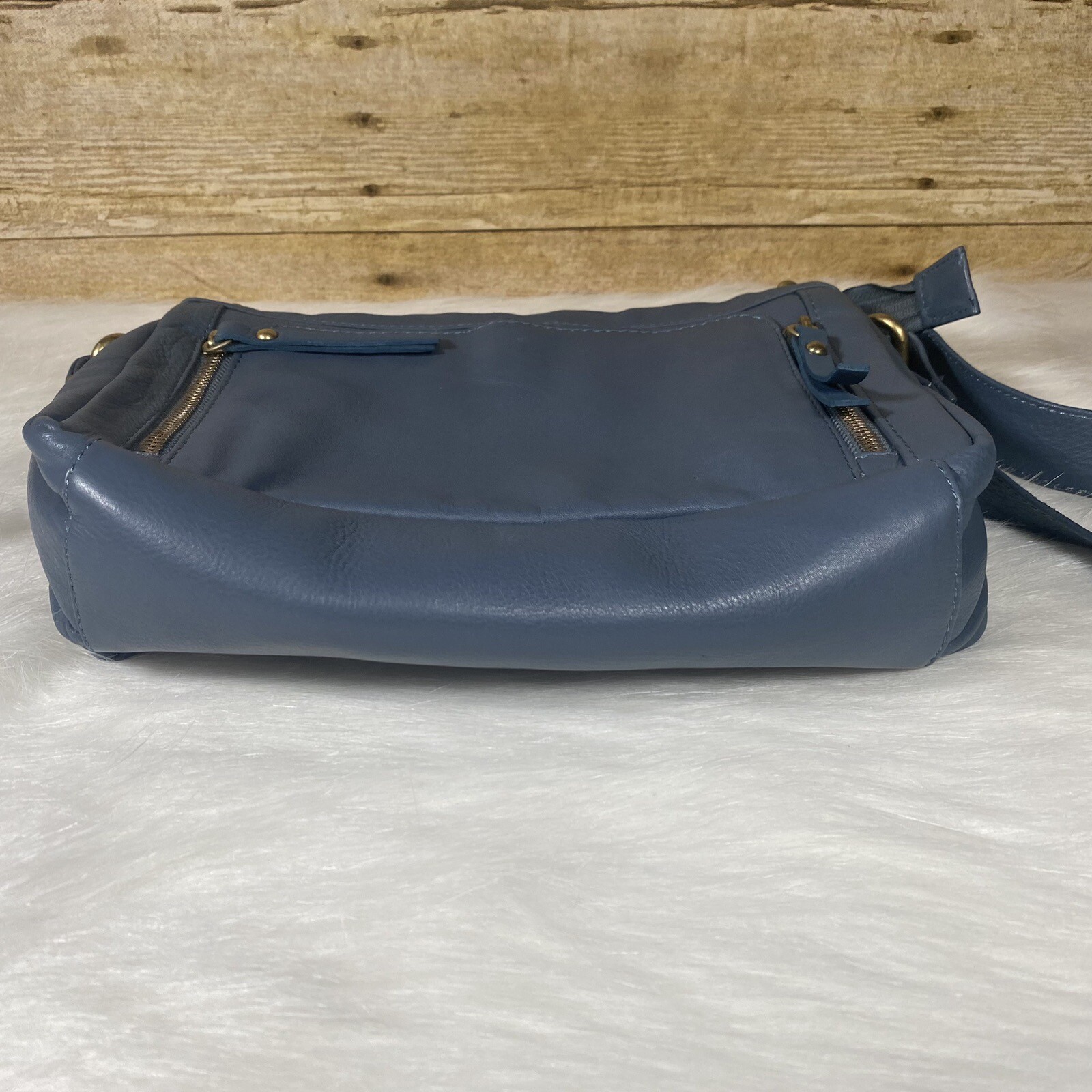 Great American Leather Works Blue Purse Crossbody Soft Leather GAL eBay