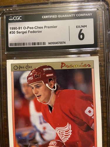 CGC 6 1990-91 O-Pee-Chee Premier Sergei Fedorov Rookie Card #30 Red Wings NHL - Picture 2 of 3
