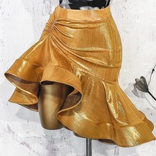 Latin salsa tango rumba Cha cha Square Ballroom Dance Dress G949 Skirt Yellow