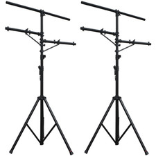 2 Mr DJ LS-360 Heavy Duty DJ Light Stand w/ Two Fixture Arms  T-Bar