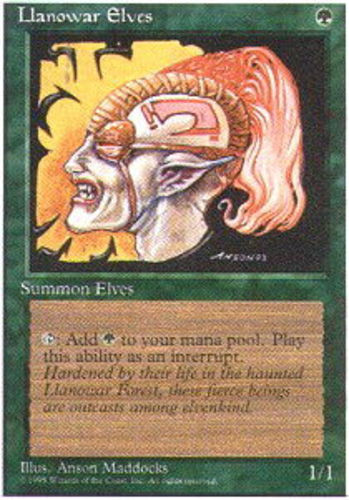 FBB Korean Llanowar Elves ~ Near Mint 4th Edition Fourth Foreign Black Border St - Picture 1 of 1