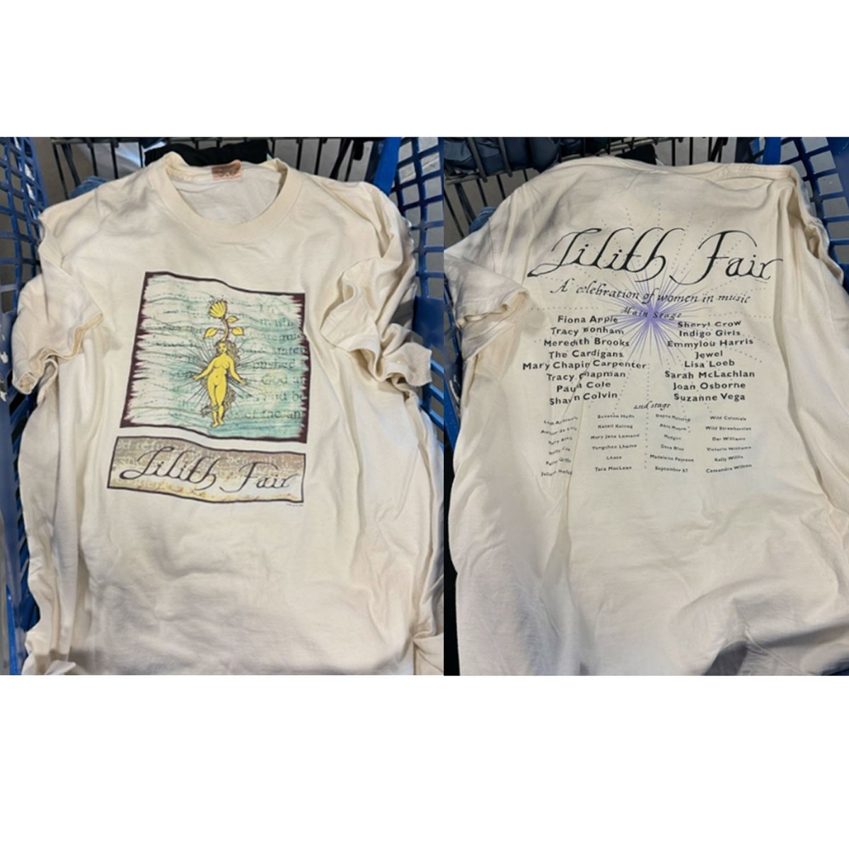 Vintage 1997 Lilith Fair Concert Shirt Two Sides Reprint GIldan