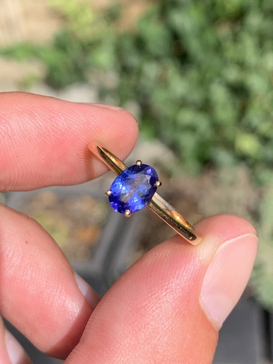 18ct Gold Tanzanite Solitaire Ring ILIANA Grams