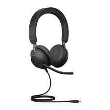 Jabra Evolve2 40 Stereo Headset (MS Teams, USB-C) - Black. Noise cancellation. 