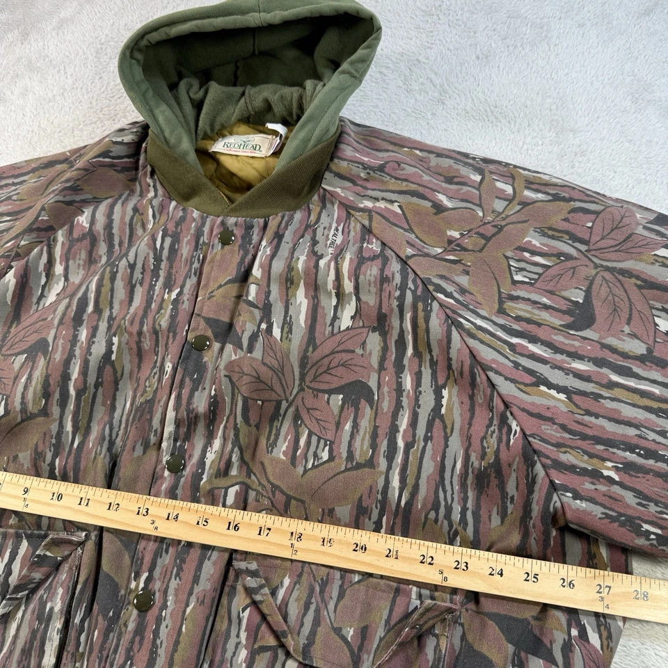 Винтажная рыжая куртка мужская 2XL камуфляж Realtree с капюшоном Bomber лоскутное одеяло с подкладкой охота - Изображение 4 из 4