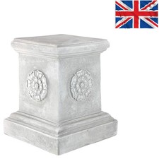 Versatile 33 cm Garden Plinth Base - Antique Stone Finish & No Assembly Required