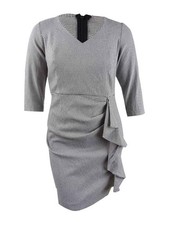 Betsey Johnson Women's Plus Size Ruffled Houndstooth Sheath Dress