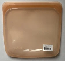 NWT Stasher 100% Silicone Reusable Food Bag Sandwich Storage Papaya Orange Pink