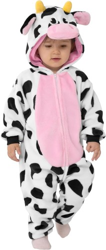 Halloween Baby Cow Costume, Toddler Cow Jumpsuit, Hooded Romper Plush - Bild 3 von 7