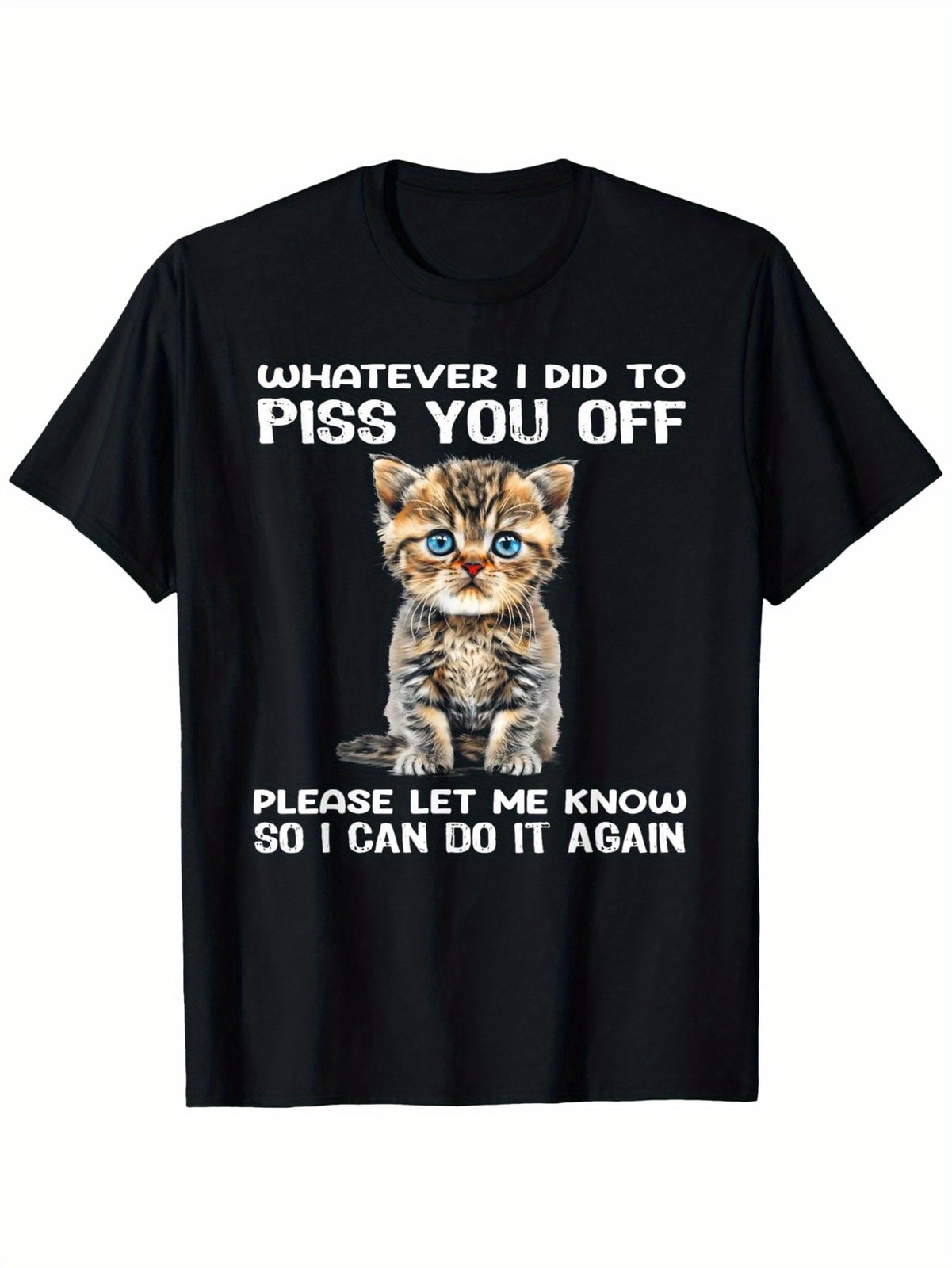 Women Funny Cat Quote Graphic T-Shirt Cute Kitten Casual Crew Neck Tee Top