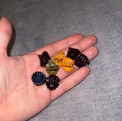 Mini Haarspangen viele verschiedene Farben Orange, Weiß, Grün, Rot, Blau