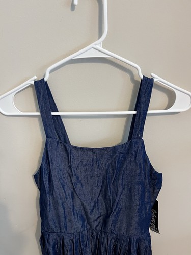 trixxi girl dress Size XL Denim Chambray Pleated Skirt NWT - Picture 2 of 5