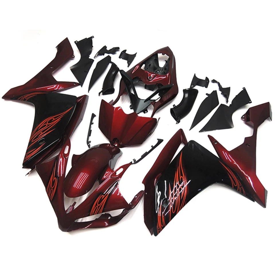 Red Black Fairing Kit For Yamaha YZF R1 2007 2008 YZF1000 ABS Injection Bodywork - Image 2 of 4