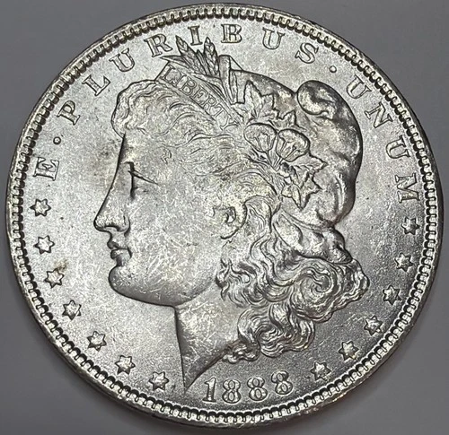 1888 Morgan Dollar AU+ Mint State 90% Silver $1 US Coin Collectible #B