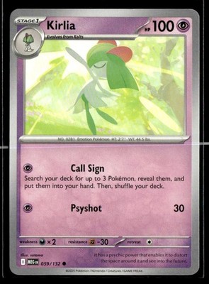 2025 Mega Evolution Kirlia #059/132 Base Common NM