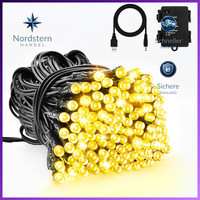 Lichterkette 5M 50 LED Warmweiß IP65 Wasserdicht Mit Timer 8 Modi FüR Garten