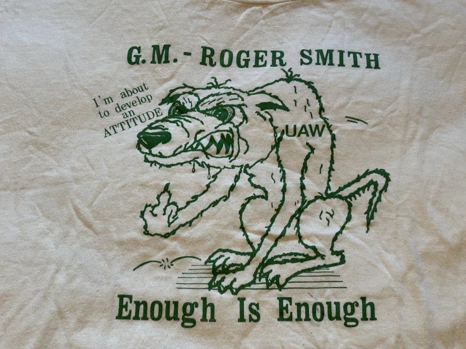 Camisa UAW De Colección Para Hombres XL 80s Bad Wolf Finger I’m About To Develop An Attitude Foto 2 de 4