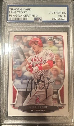 Mike Trout Signed Baseball Card Auto 2013 Bowman #121 PSA/DNA