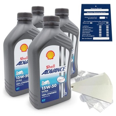 4 Liter original Shell Advance 4T Ultra 15W50 Motoröl Motorrad 600041556