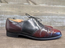 Johnston Murphy USA Burgundy Black Leather Saddle Oxfords  Mens 12 D