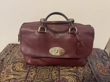 Auth Mulberry Small Del Rey burgundy ox blood Leather Handbag Classic Design