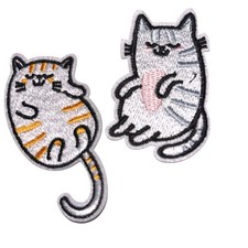 TWO CAT PATCHES IRON ON PATCH SO COOL ONE FREE STICKER WITH PURCHASll