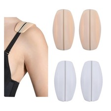 Piriuuo 4 Pcs Bra Strap Holders for Slipping, One Size, White/Nude Color