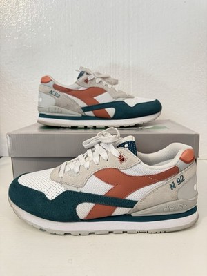 Diadora N.92 Sneakers Men s US 10 EU 44 White Green Orange Used w/ Box