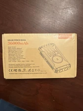 Goodaaa Solar Power Bank Portable Wireless Charger 36000mAh Orange