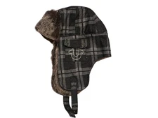 True Religion Trapper Sherpa Hat Denim Horse shoe pocket squared