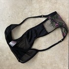 Knotty Knickers Sheer Stretch Mesh Rose Embroidered Bikini Panties S — photo 3