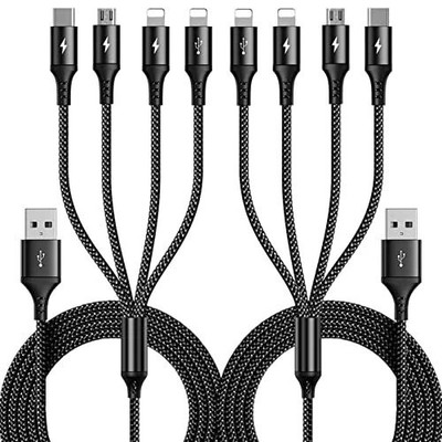 Long Multi Charging Cable [2Pack/10Ft] Multi USB Cable 4 in 1 Fast Charger Co...