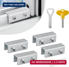 Sliding Window Locks with Keys 4 Pack , Adjustable No-Drill Security Window Sto